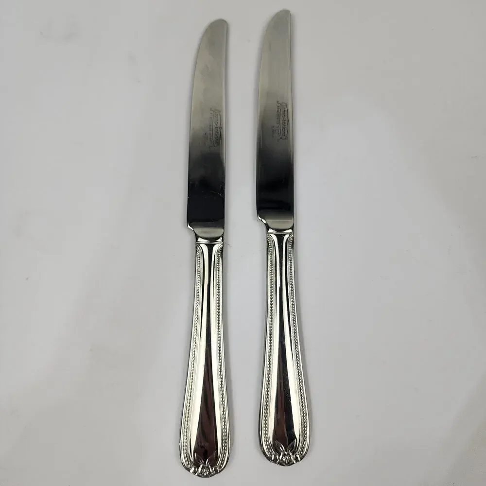 2 Temp-Tations 18/10 by Tara Old World Bead Stainless Butter Dinner Knives